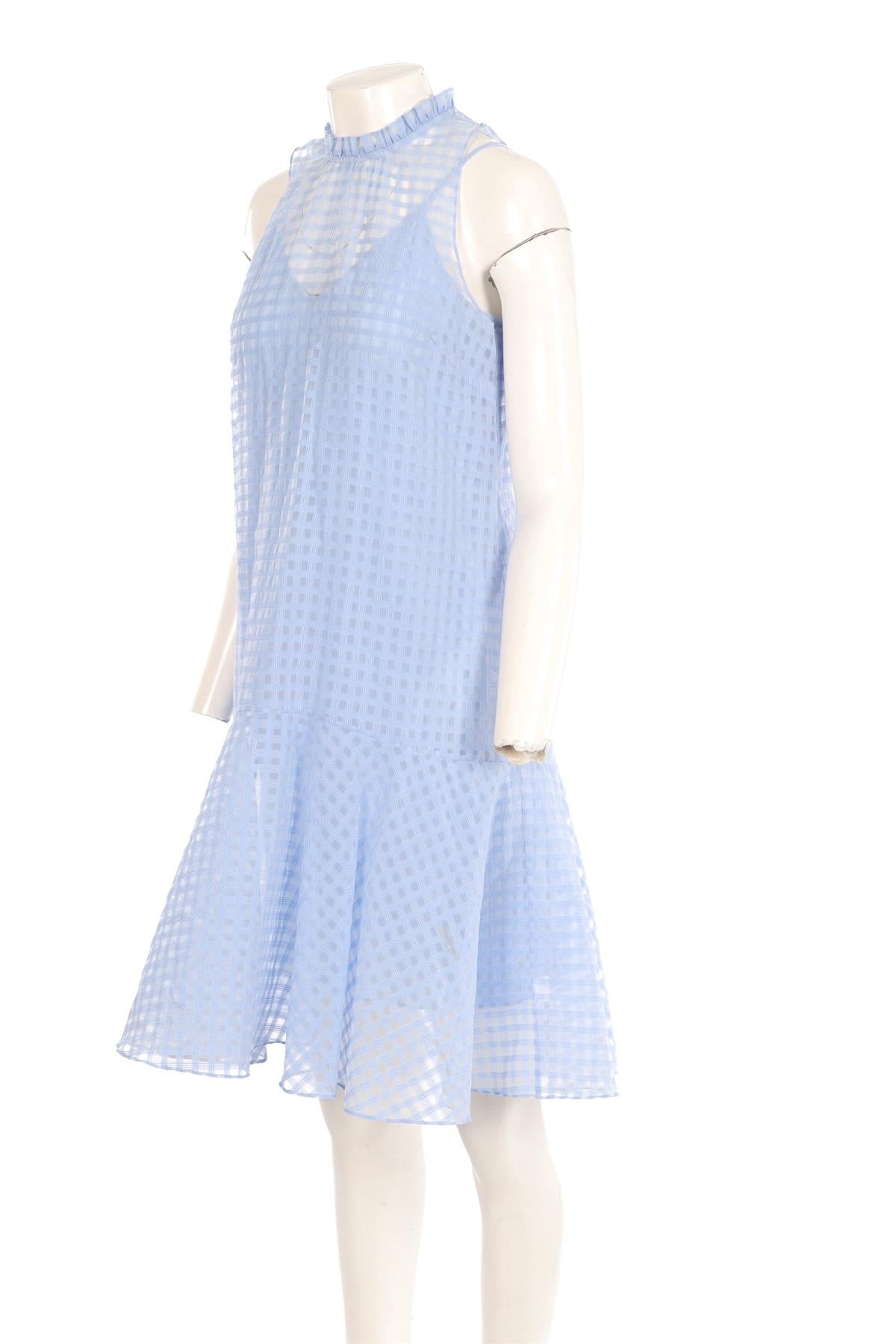 ME+EM BLUE COTTON MIDI DRESS UK 8