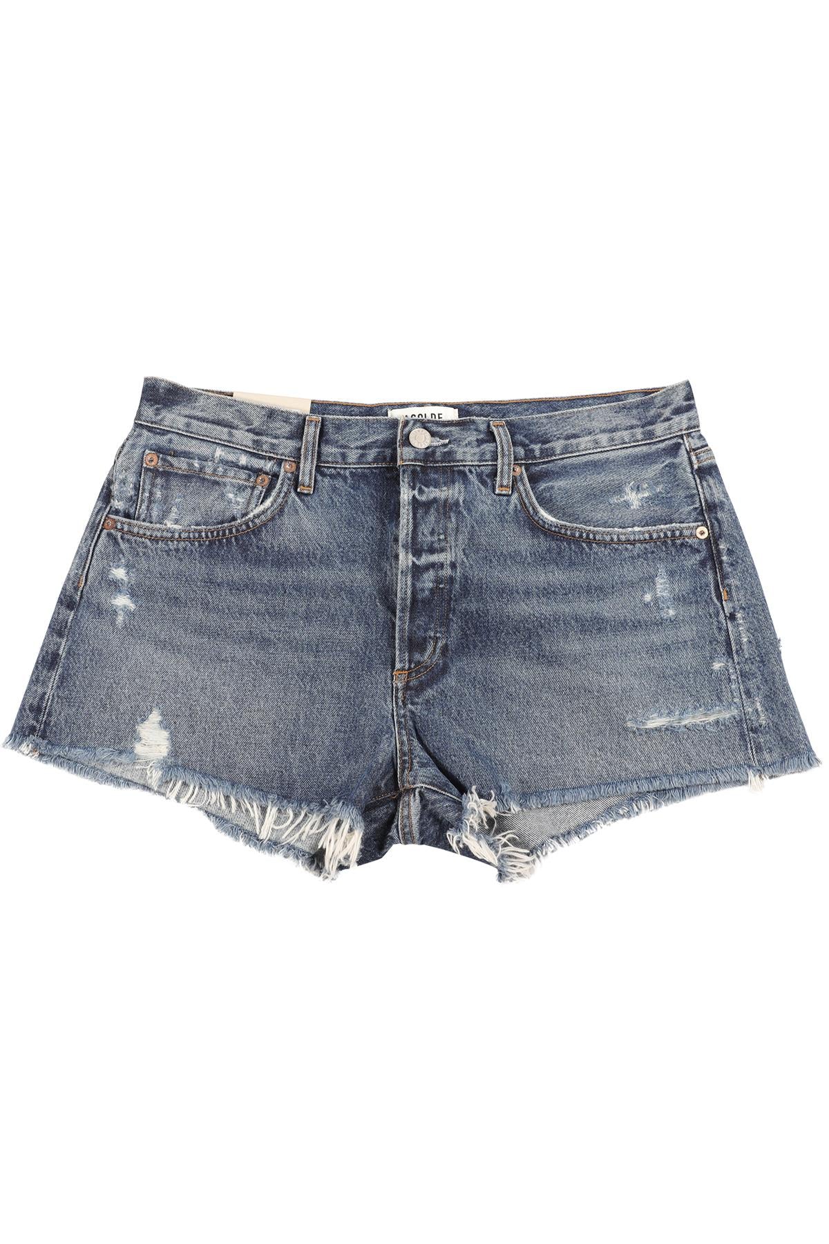 AGOLDE BLUE HIGH RISE DENIM SHORTS W29 UK 10-12