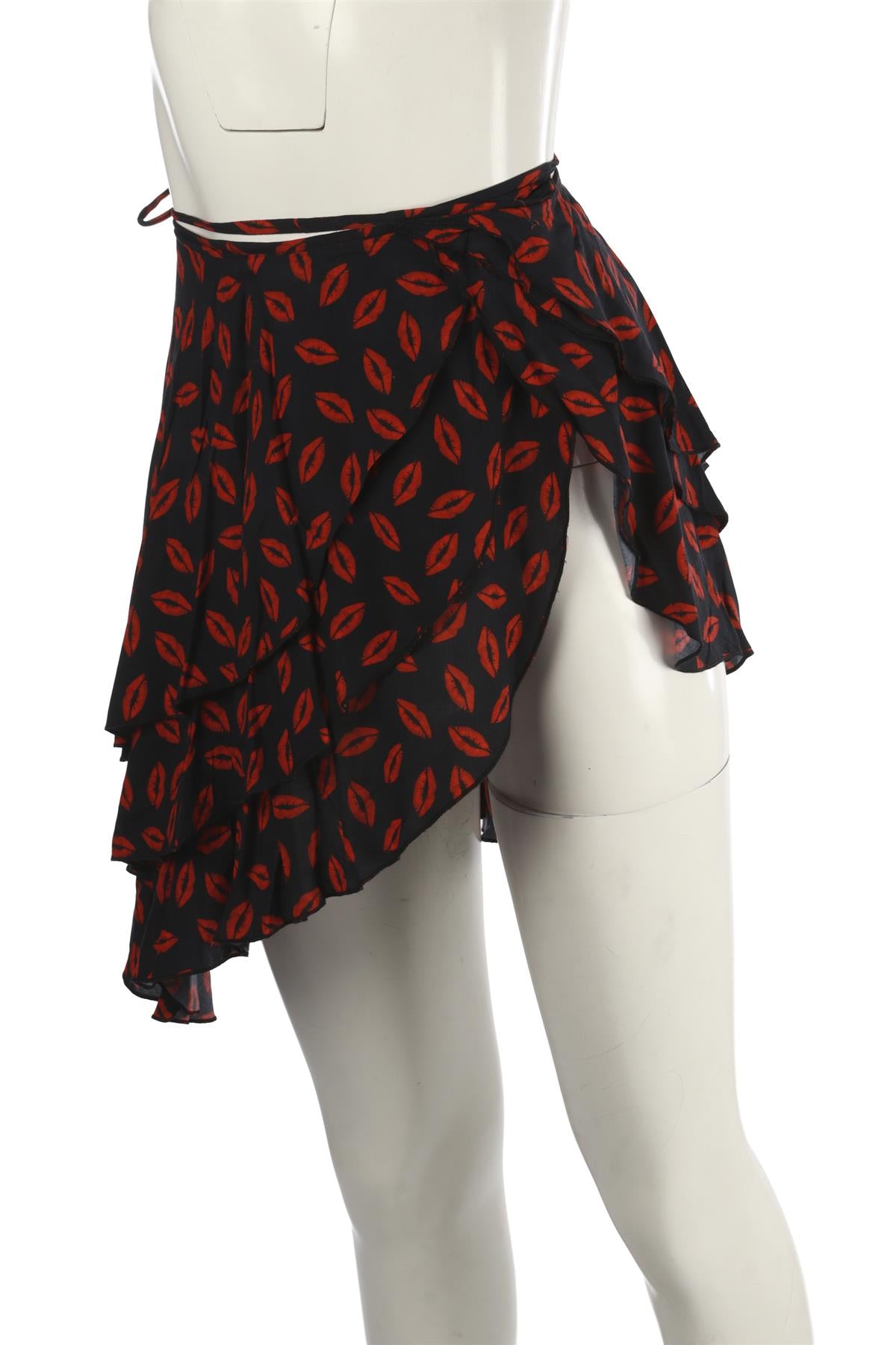 LESLIE AMON MULTI COTTON MINI SKIRT SMALL