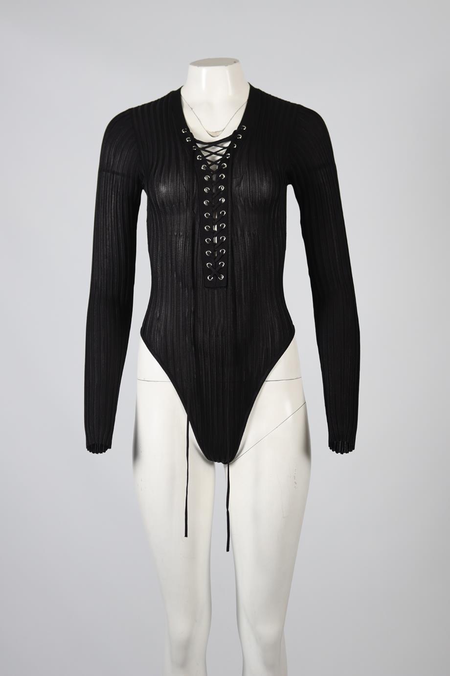 DAVID KOMA RIBBED KNIT BODYSUIT SMALL