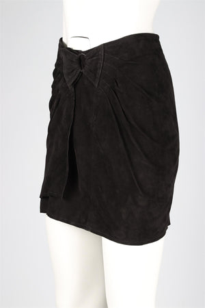 ZADIG & VOLTAIRE BLACK SUEDE MINI SKIRT FR 36 UK 8