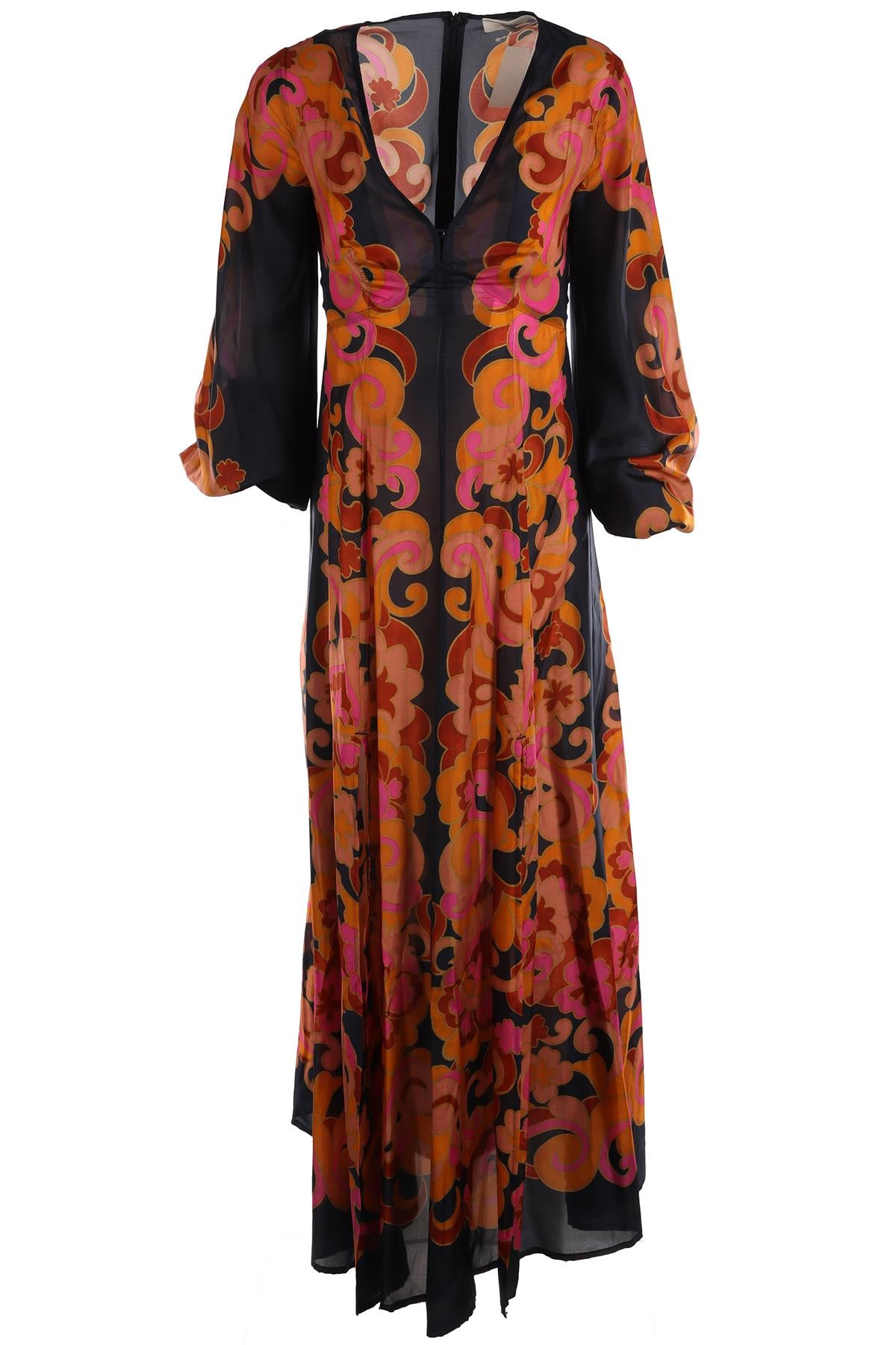 ZIMMERMANN NAVY SILK MIDI DRESS UK 8
