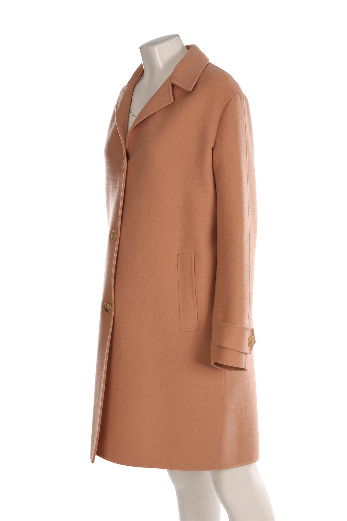 BOTTEGA VENETA TAN CASHMERE COAT IT 44 UK 12