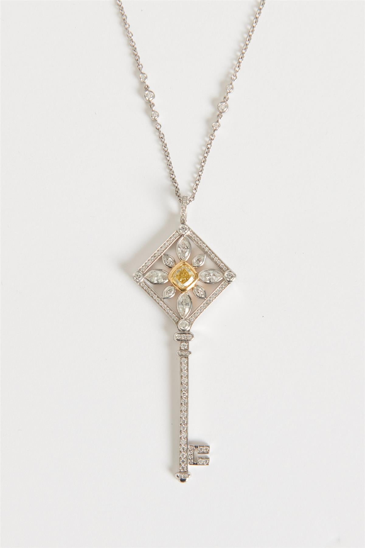 TIFFANY & CO. KALEIDOSCOPE 18K WHITE GOLD AND DIAMOND NECKLACE