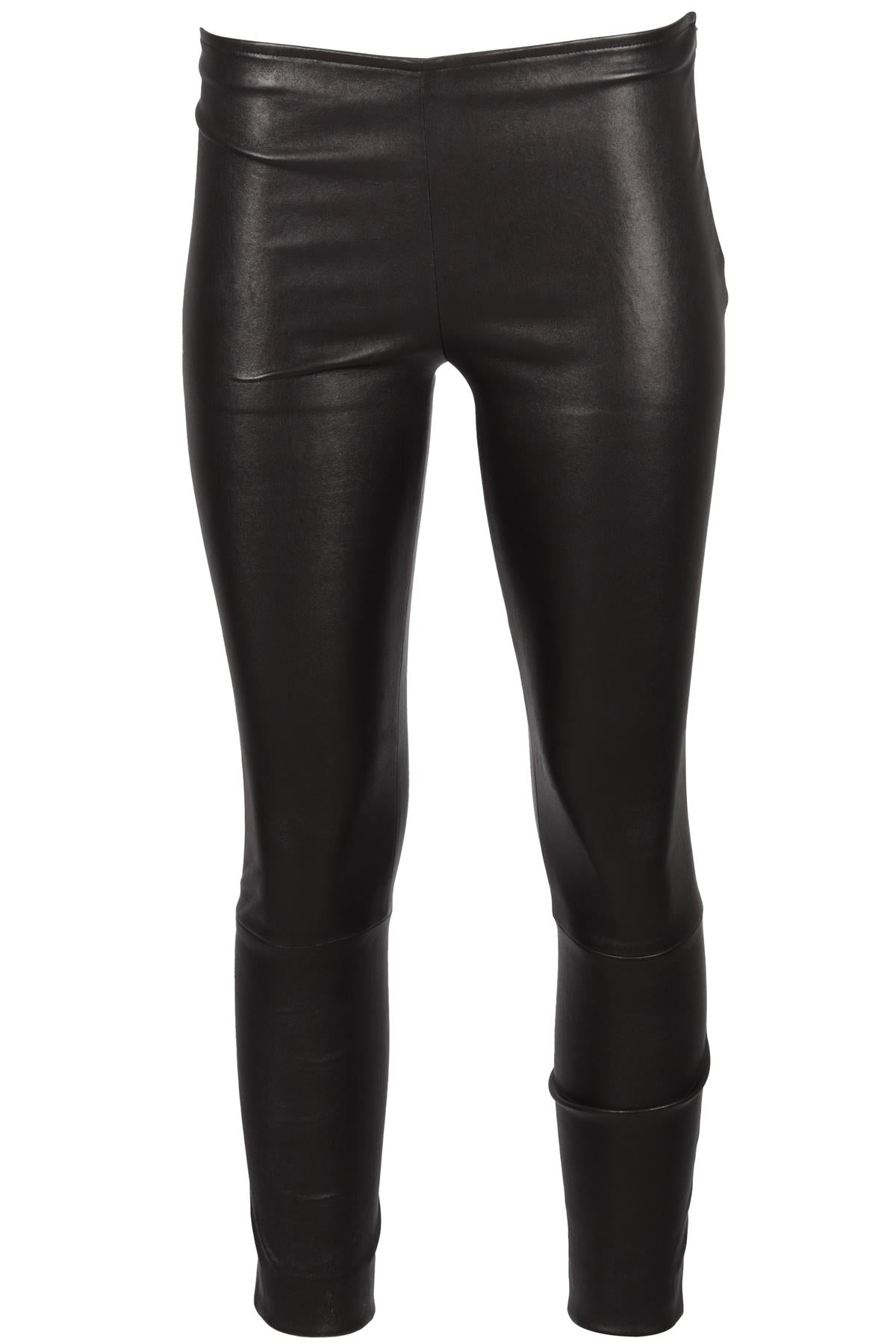 THE ROW BLACK LEATHER SKINNY PANTS MEDIUM