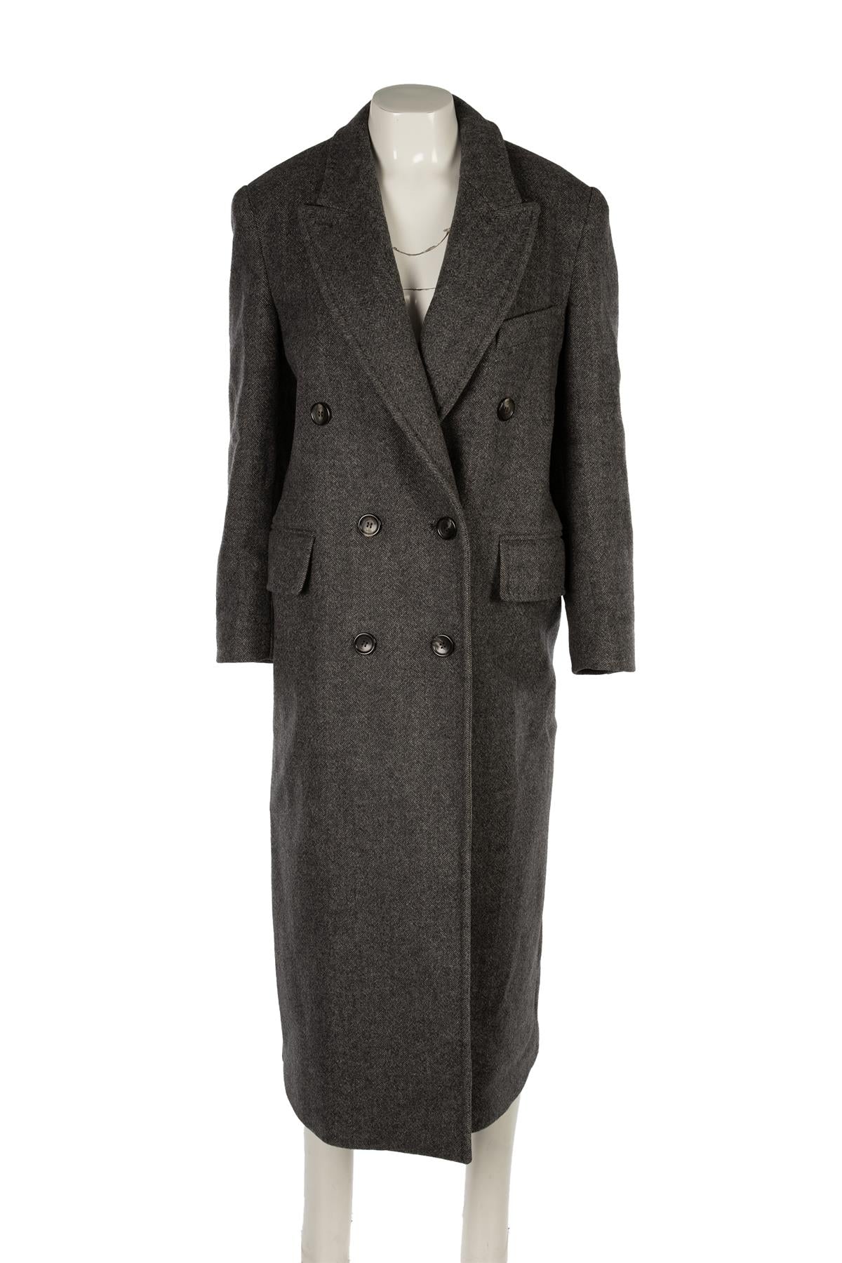 MAX MARA GREY ECCESSO WOOL COAT IT 40 UK 8