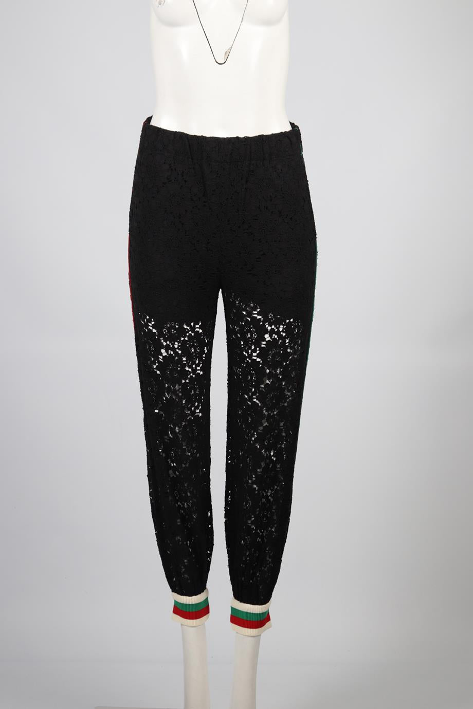 GUCCI LACE AND SILK TRACK PANTS IT 36 UK 4