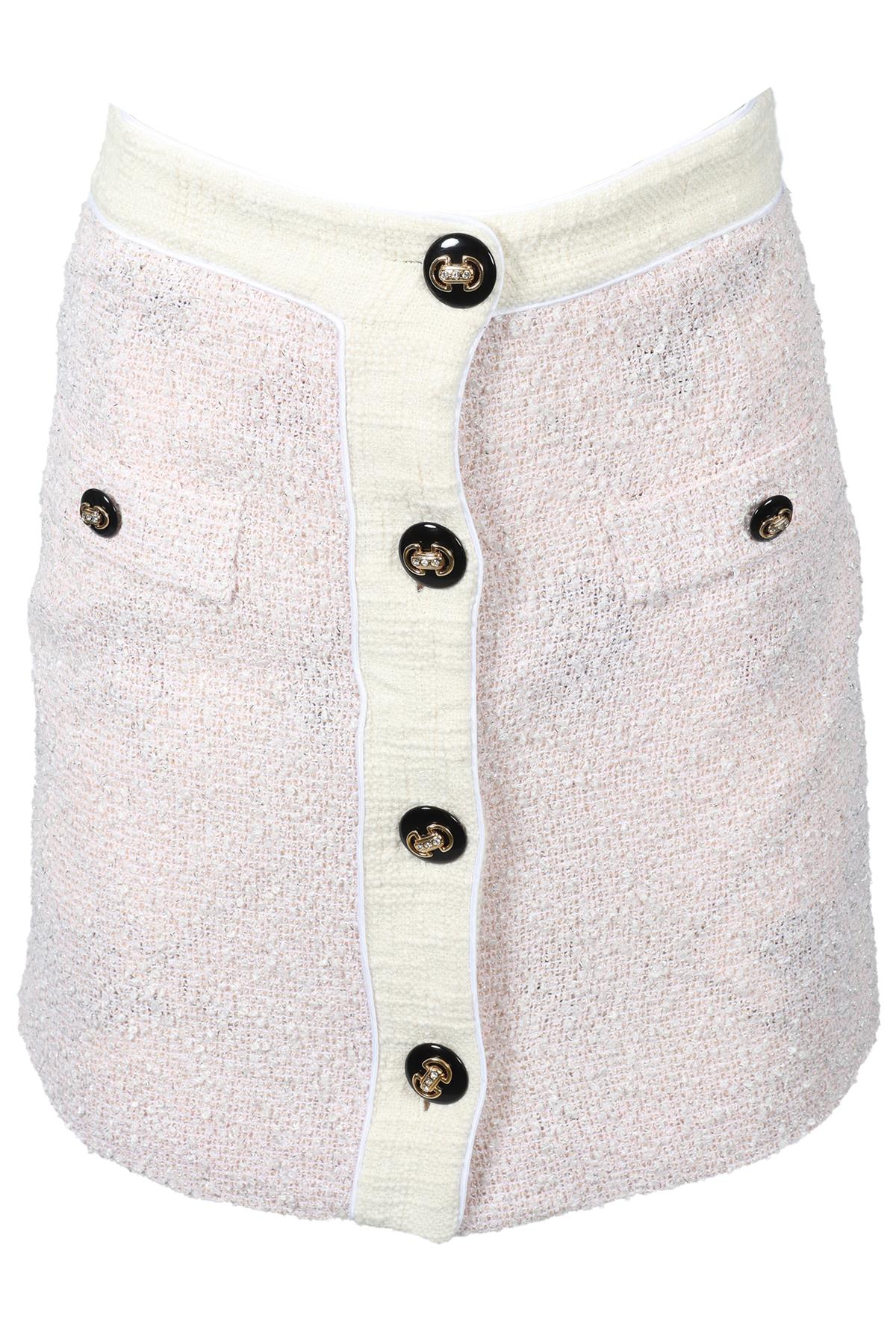 ALESSANDRA RICH PINK TWEED COTTON BLEND MINI SKIRT IT 38 UK 6