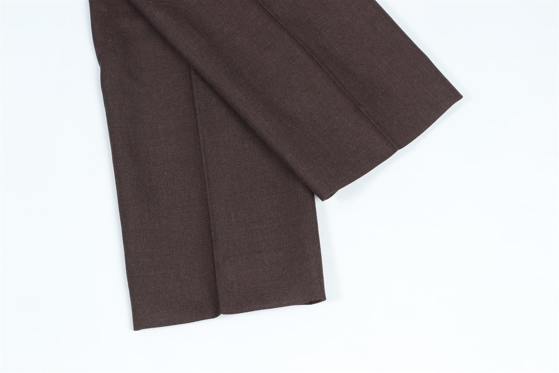 HUSBANDS BROWN MEN'S WOOL STRAIGHT LEG PANTS EU 42 UK/US WAIST 32