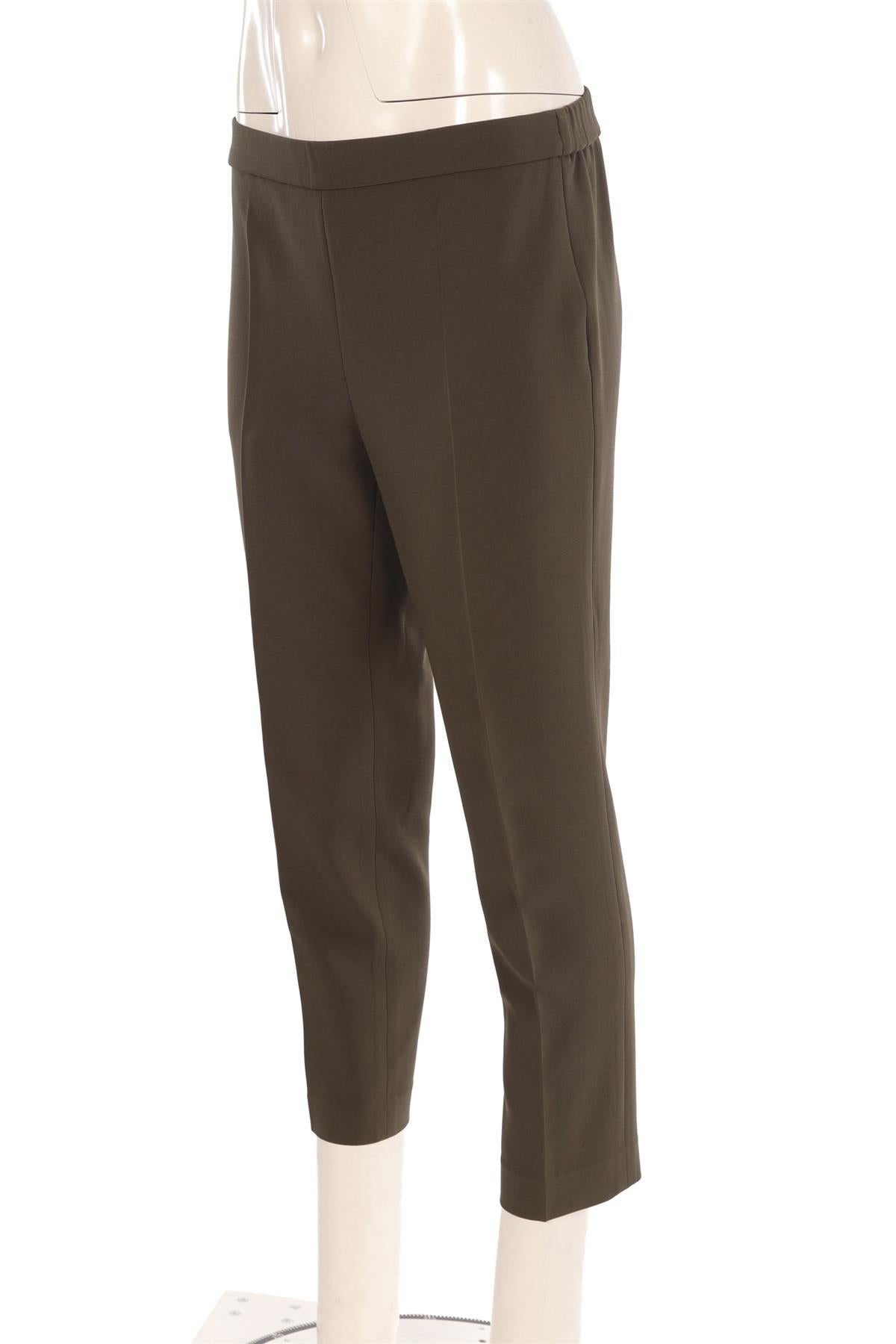 THEORY GREEN CREPE STRAIGHT LEG PANTS US 4 UK 8
