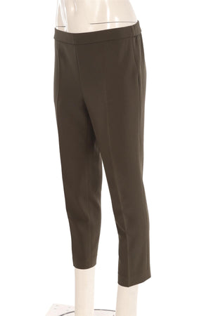 THEORY GREEN CREPE STRAIGHT LEG PANTS US 4 UK 8