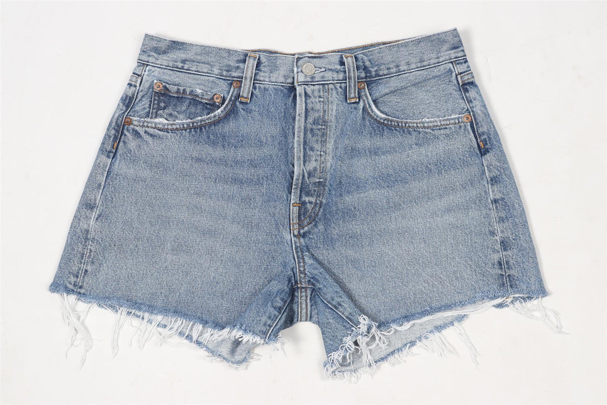 AGOLDE BLUE HIGH RISE DENIM SHORTS W28 UK 10