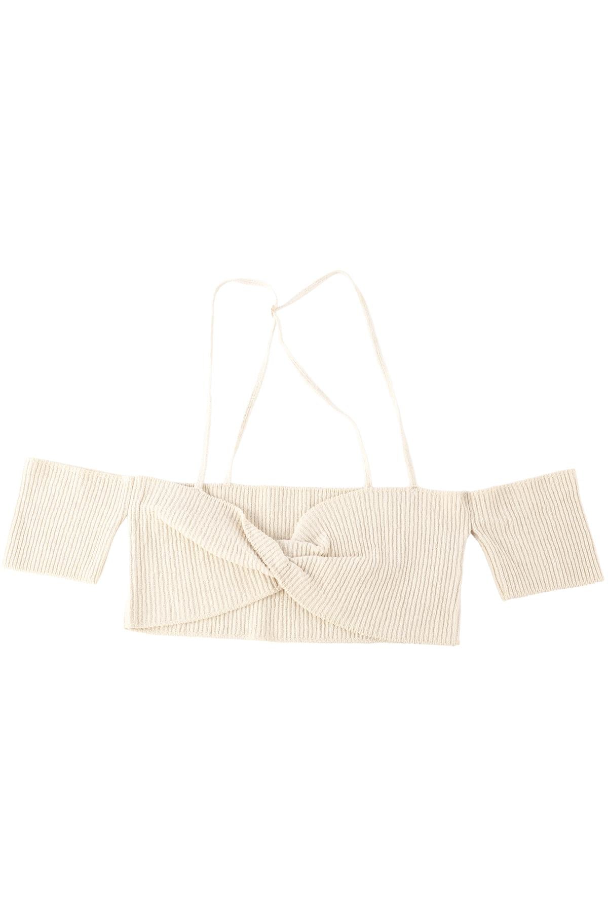 JACQUEMUS BEIGE KNIT TOP FR 34 UK 6