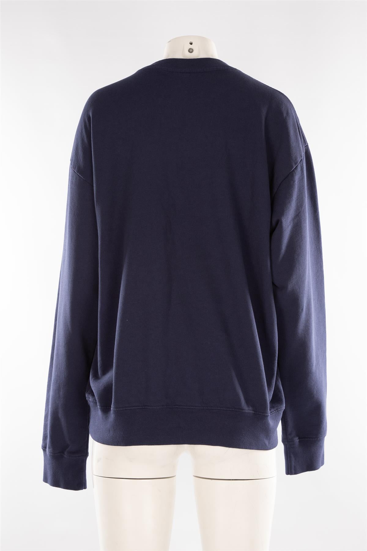 SPORTY & RICH NAVY COTTON SWEATSHIRT MEDIUM