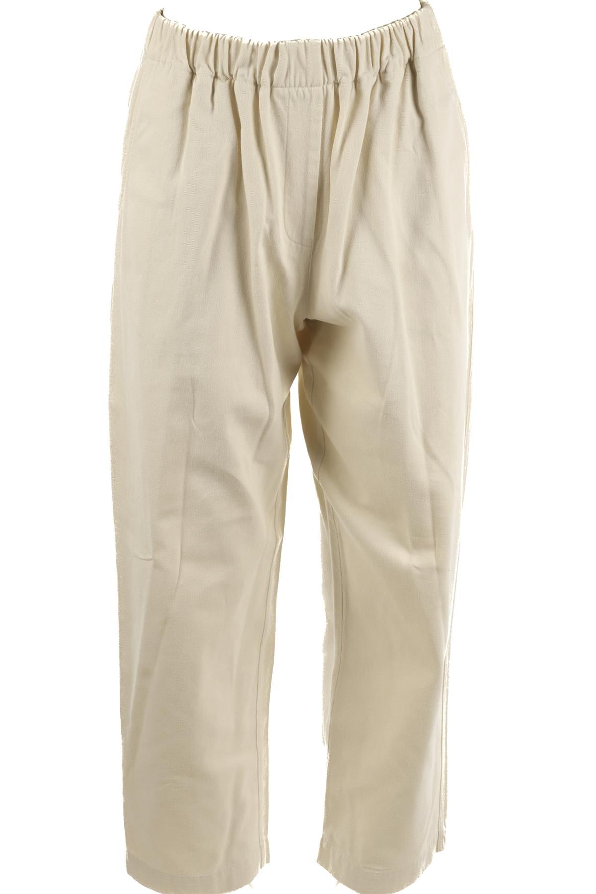 AIME CREAM COTTON STRAIGHT LEG PANTS FR 34 UK 6