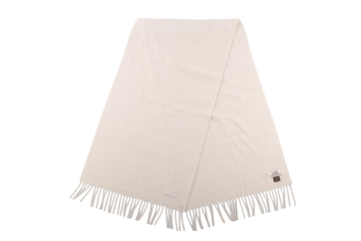 HERMÈS CREAM WOOL SCARF