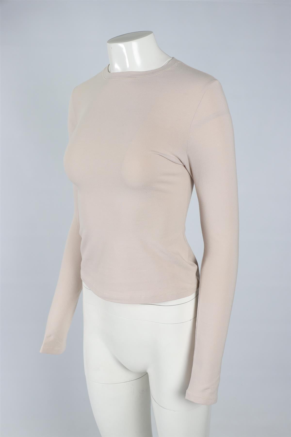 SKIMS STONE COTTON JERSEY TOP MEDIUM