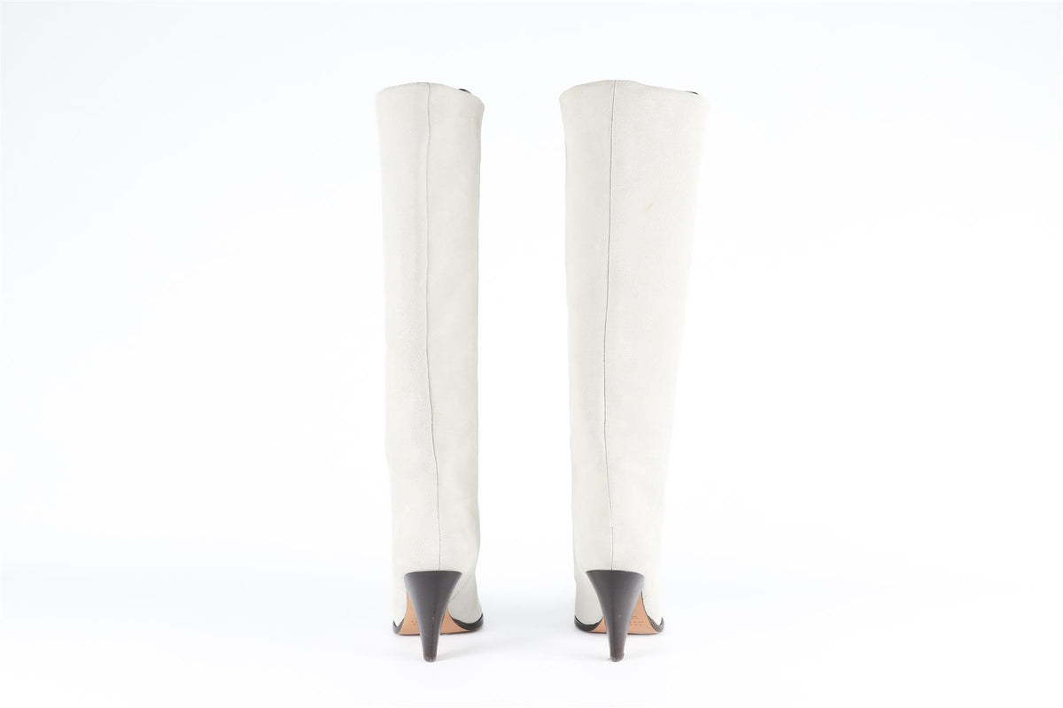ISABEL MARANT ECRU SUEDE KNEE HIGH BOOTS EU 39 UK 6 US 9