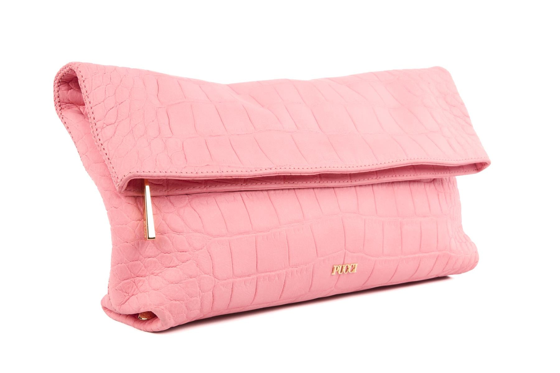 EMILIO PUCCI PINK NUBUCK CLUTCH