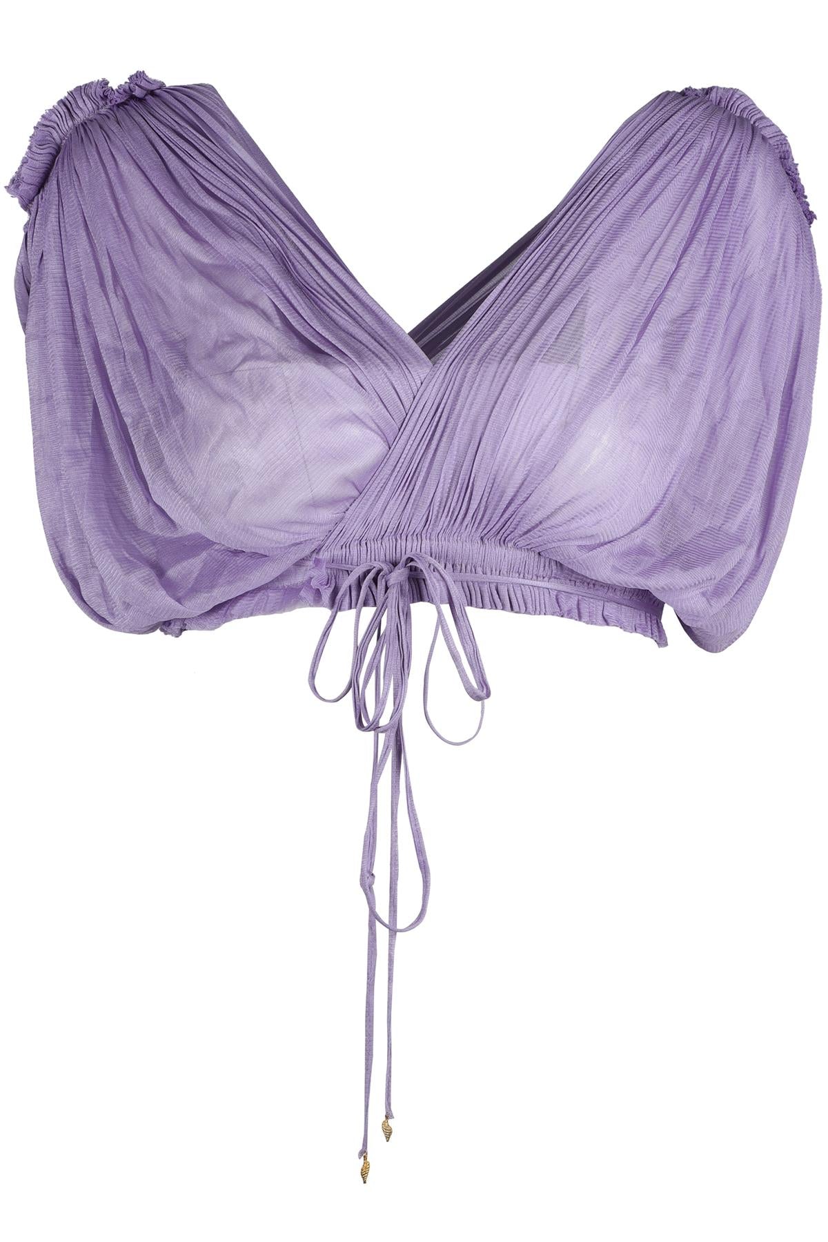 ELENA MAKRI MYKONOS PURPLE SILK TOP ONE SIZE