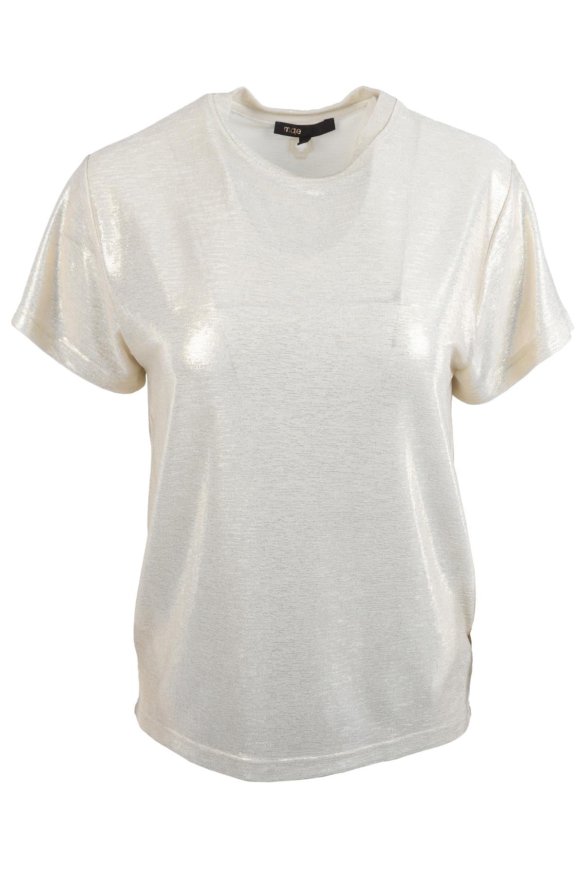 MAJE GOLD JERSEY T-SHIRT 0 UK 6 US 2