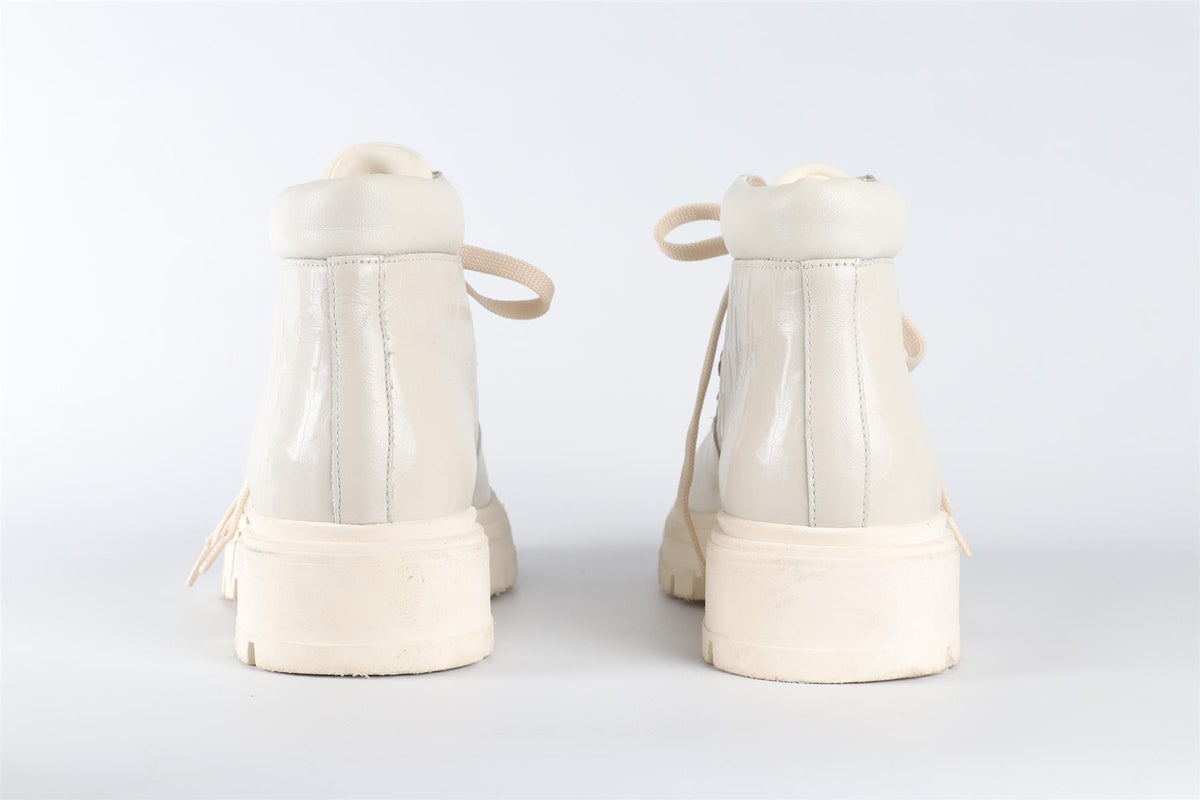 CHRISTIAN DIOR ECRU KIDS GIRLS LEATHER BOOTS EU 35 UK 2.5 US 3.5