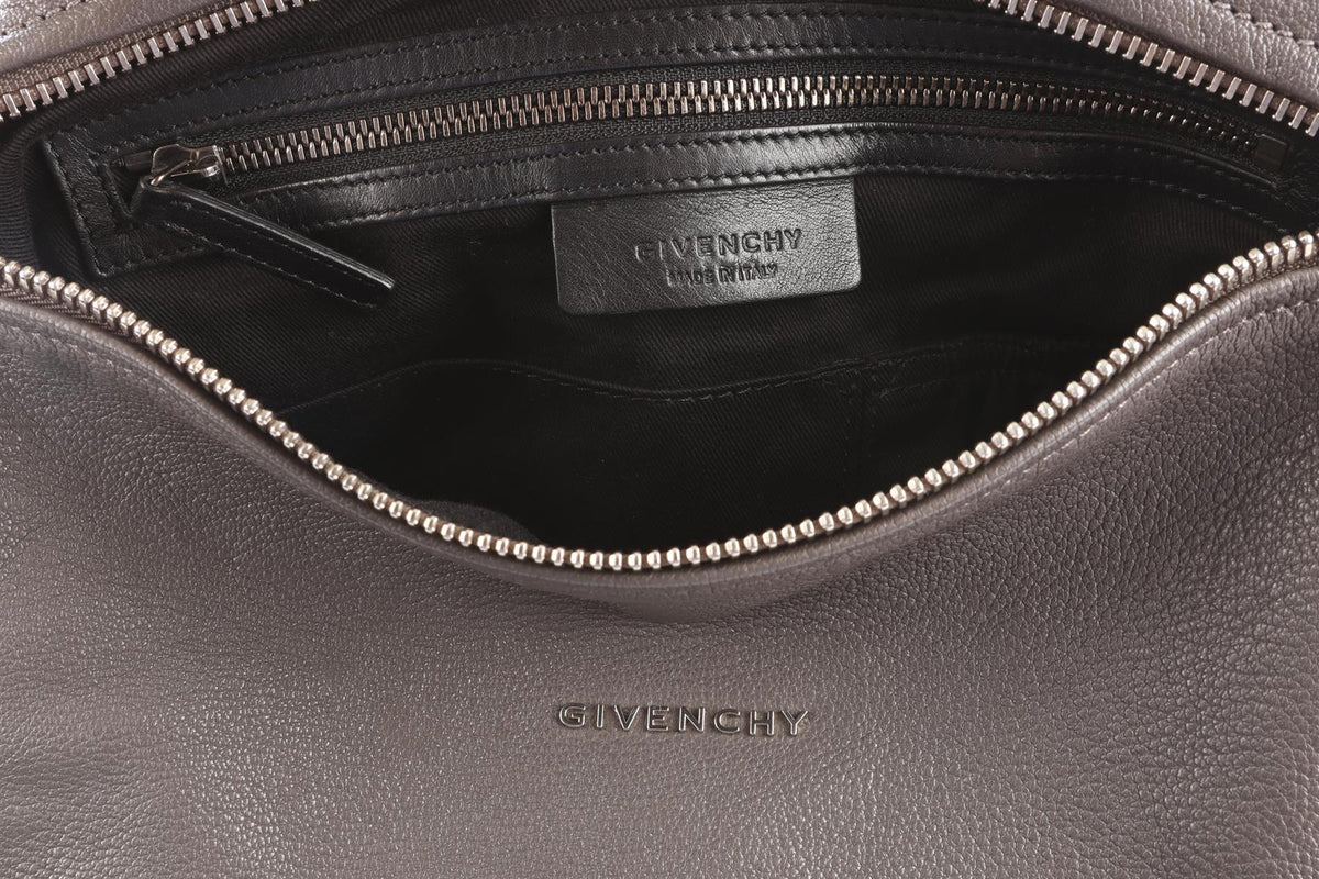 GIVENCHY GREY PANDORA MEDIUM LEATHER SHOULDER BAG