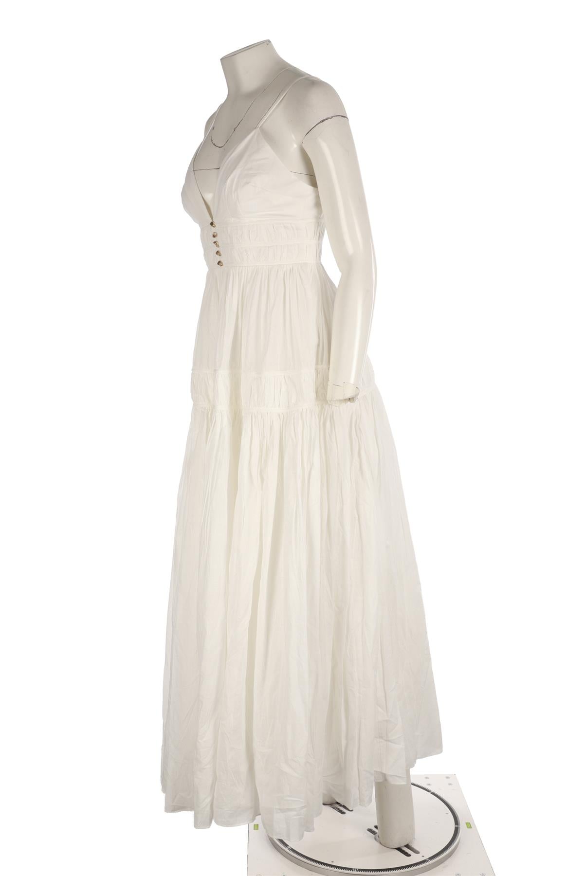 AJE WHITE COTTON MAXI DRESS AU 8 UK 8