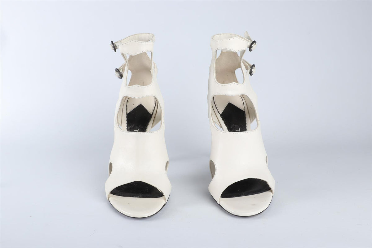 TOM FORD WHITE LEATHER SANDALS EU 37 UK 4 US 7