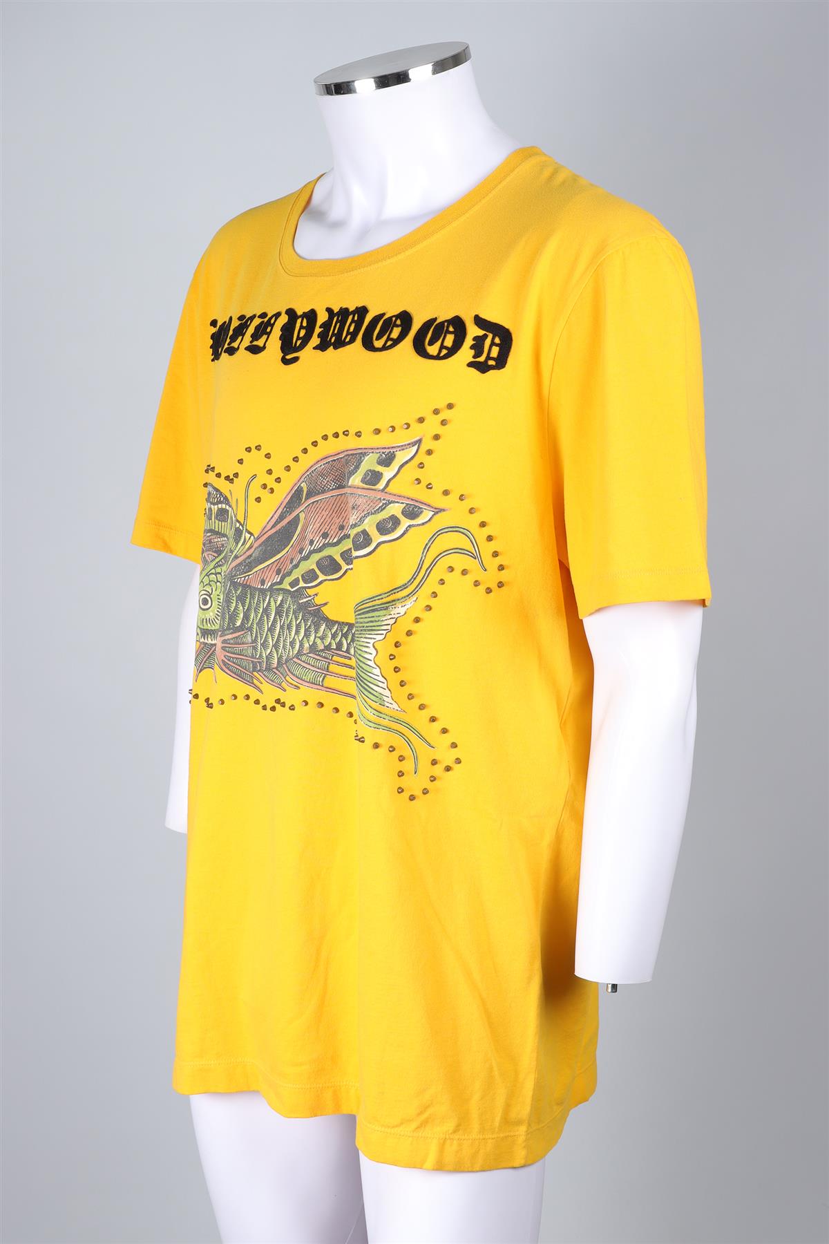 GUCCI YELLOW MEN'S COTTON T-SHIRT XXLARGE