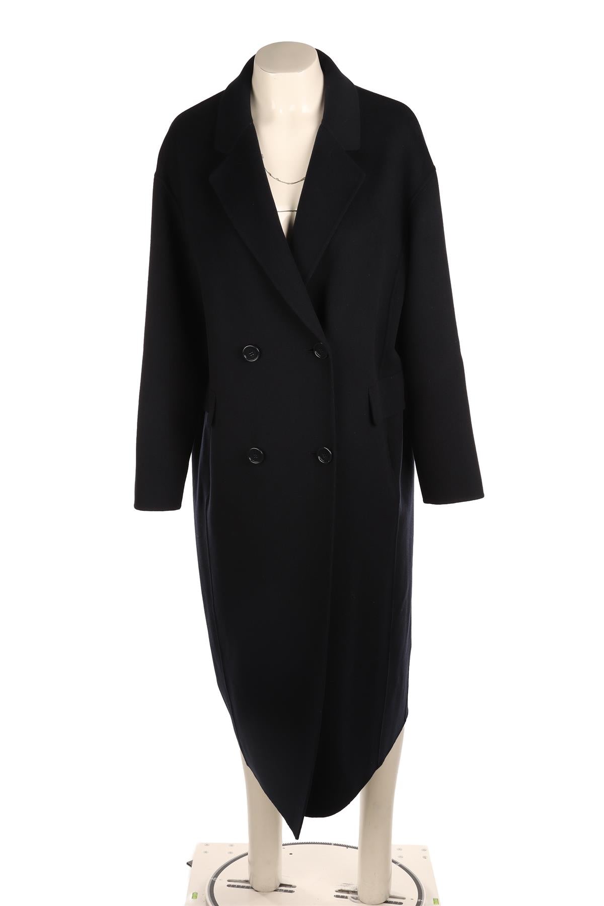 S MAX MARA NAVY WOOL COAT UK 12