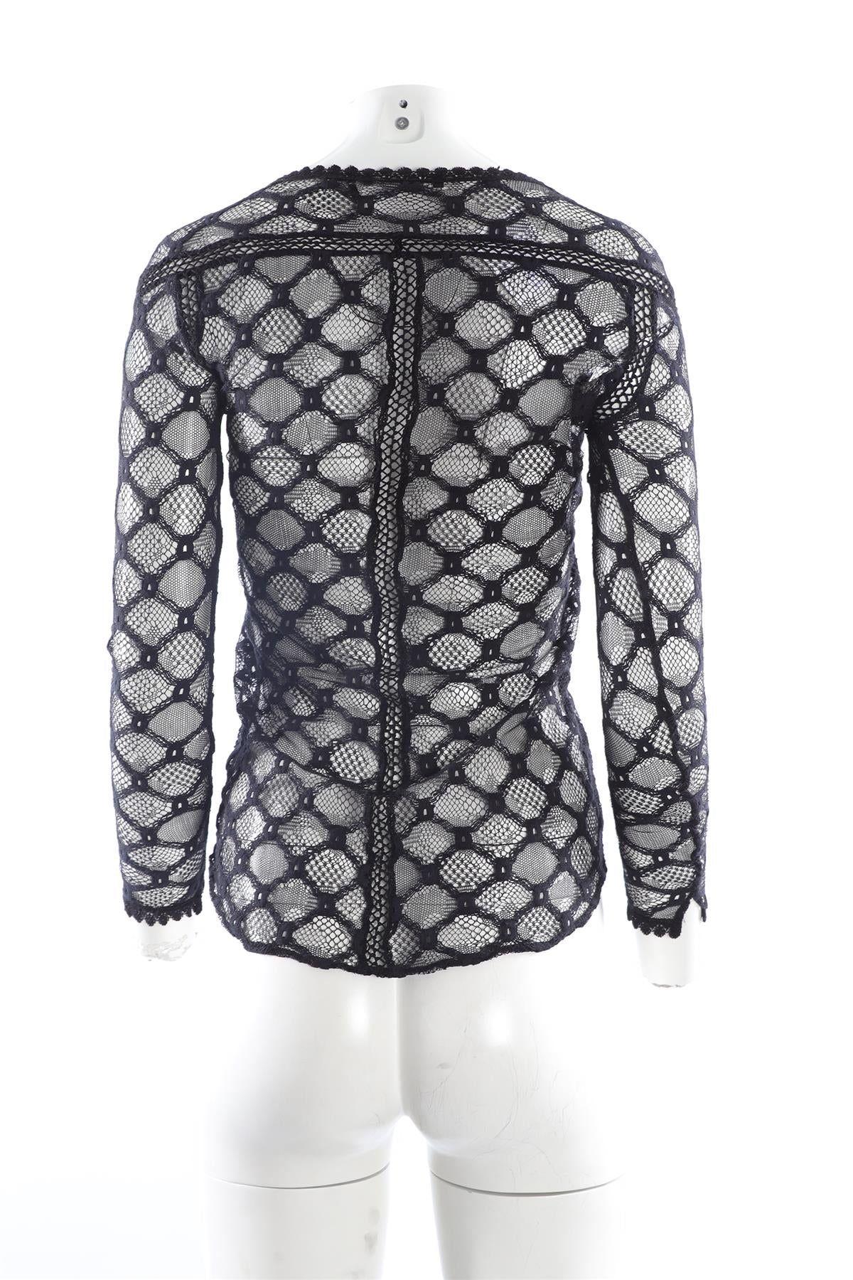 ISABEL MARANT BLACK LACE TOP FR 36 UK 8