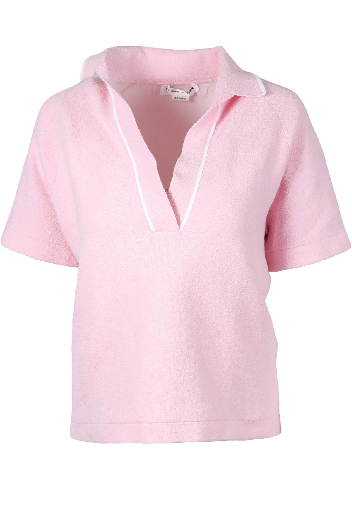 VICTORIA BECKHAM PINK COTTON TOP XSMALL