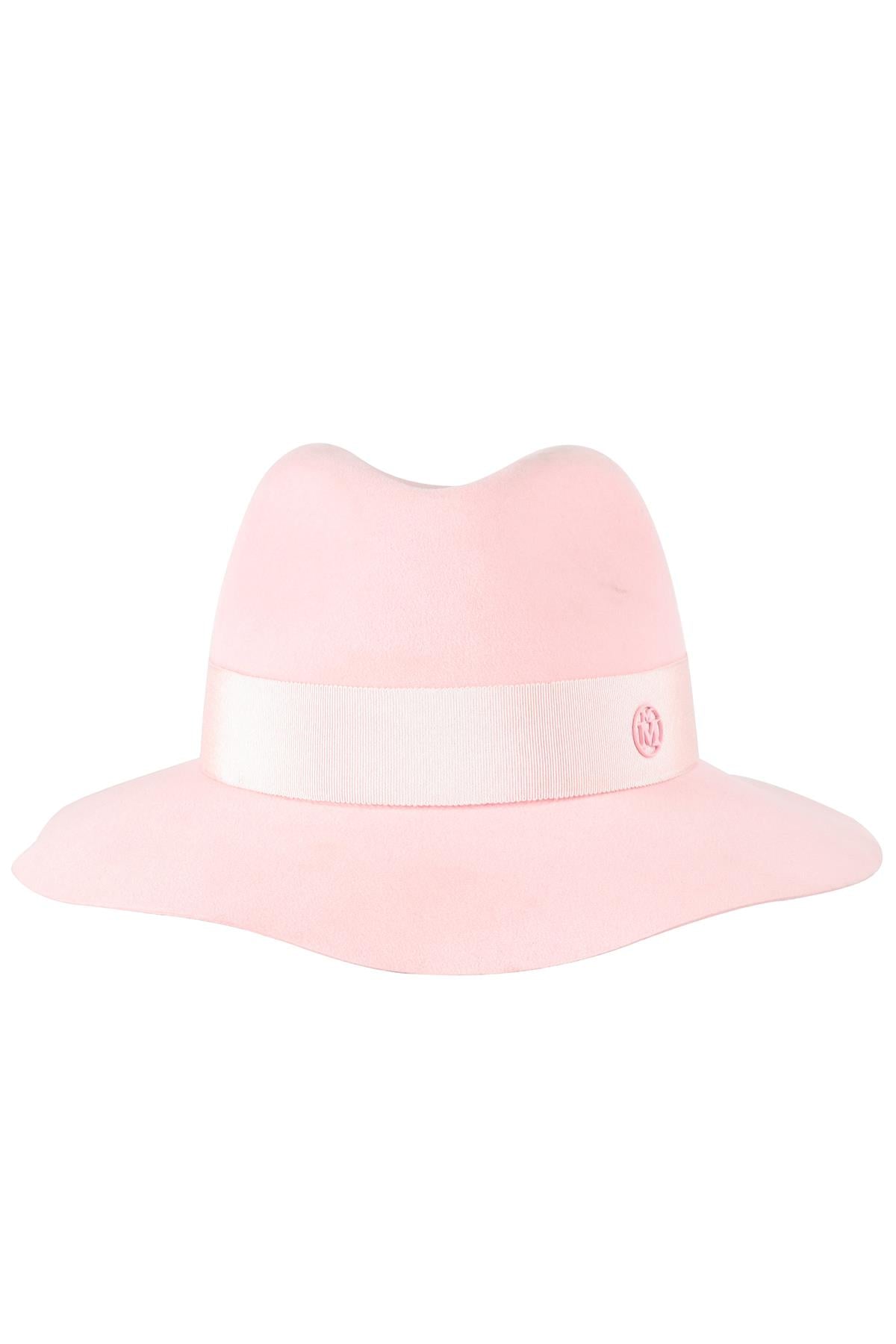 MAISON MICHEL PINK FELT FEDORA HAT LARGE