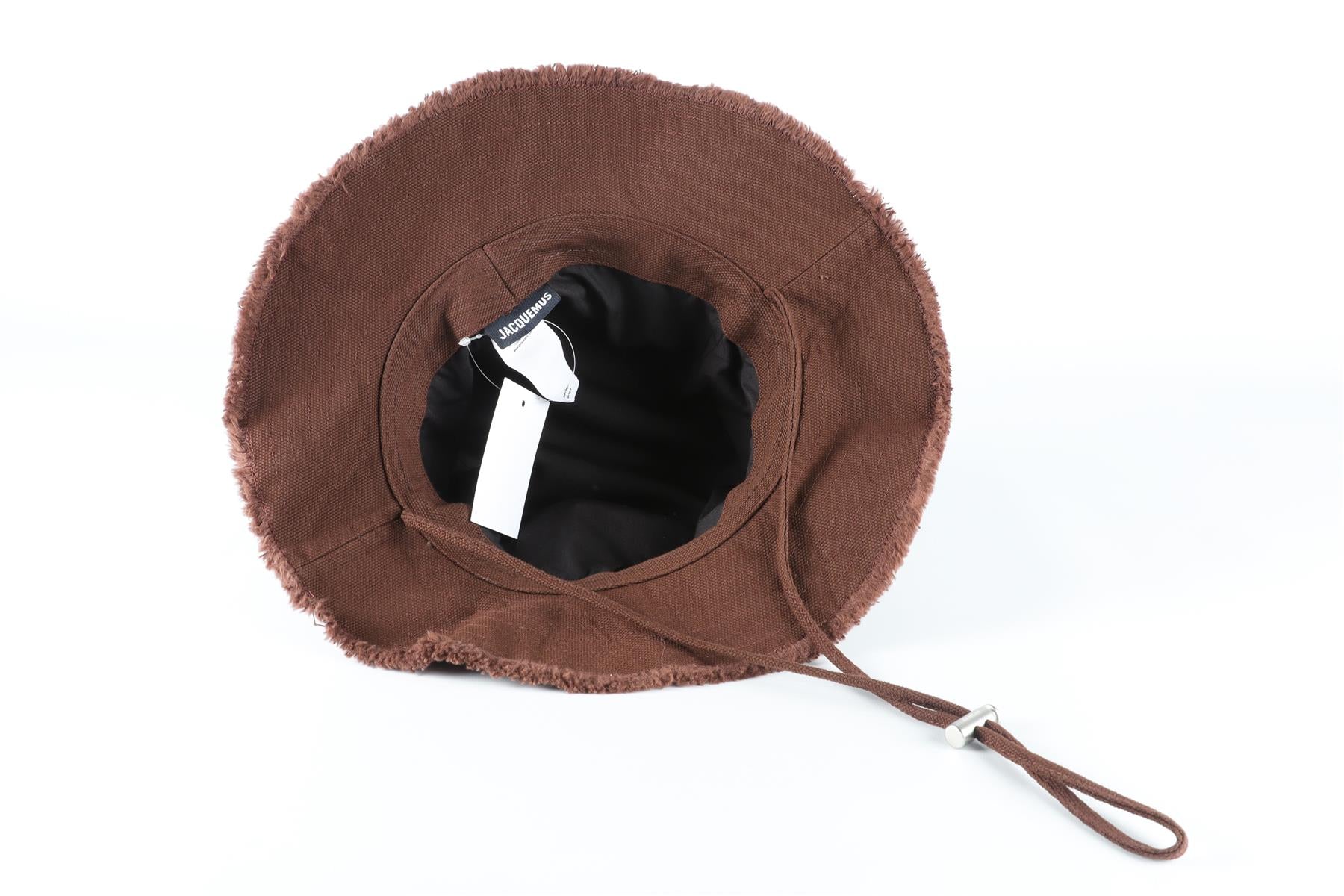 JACQUEMUS BROWN COTTON BUCKET HAT