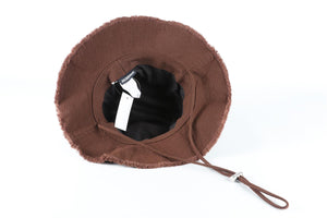 JACQUEMUS BROWN COTTON BUCKET HAT