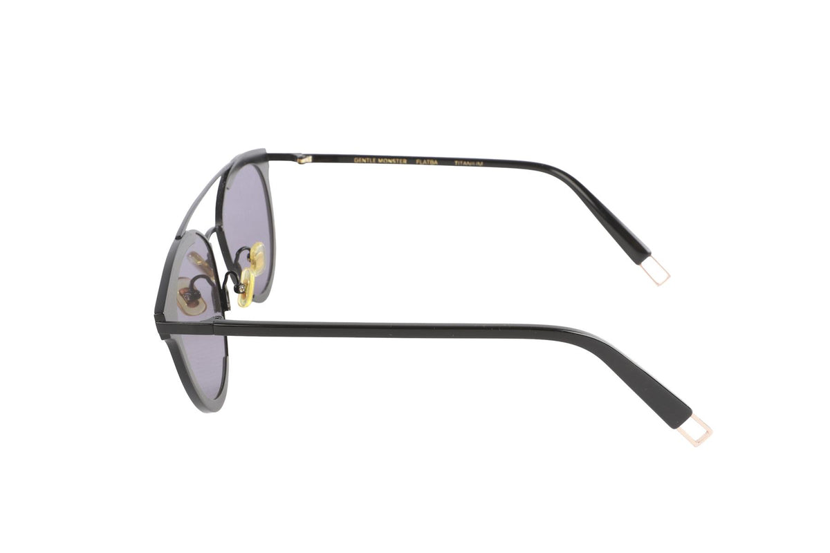 GENTLE MONSTER BLACK ROUND FRAME METAL SUNGLASSES