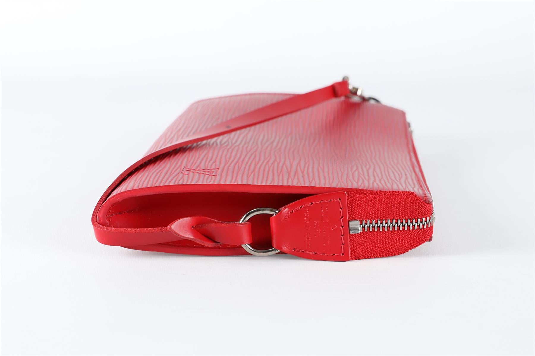 LOUIS VUITTON RED 2007 POCHETTE ACCESSOIRES EPI LEATHER SHOULDER BAG
