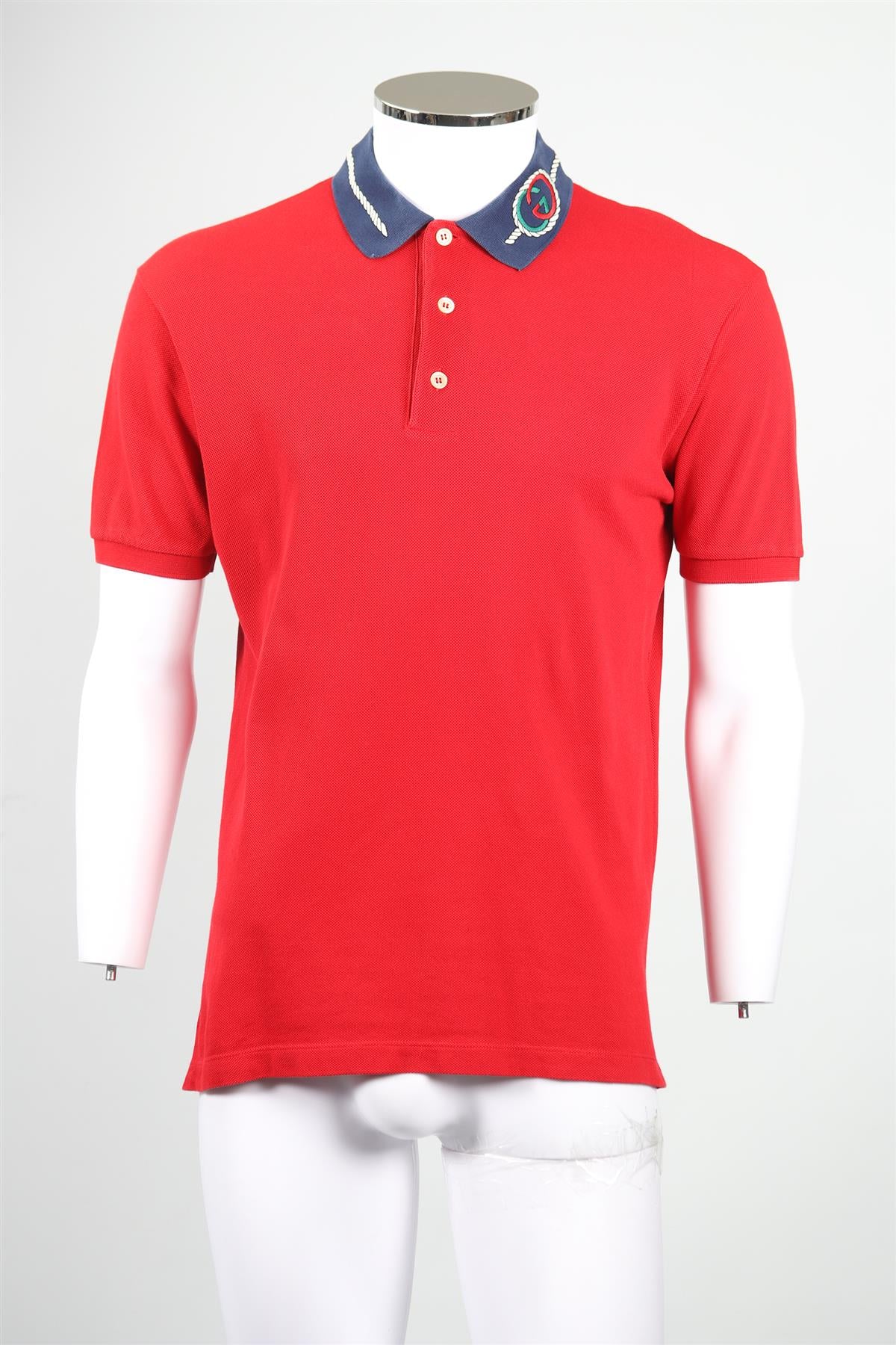 GUCCI MEN'S COTTON POLO SHIRT MEDIUM