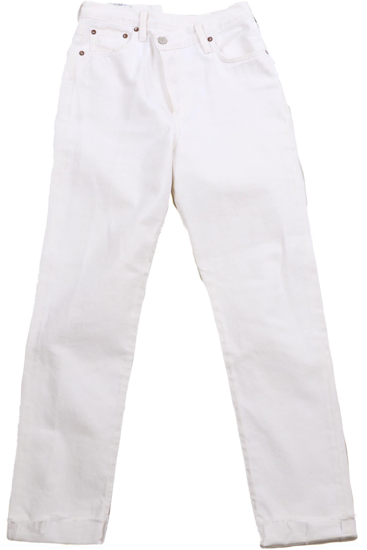 AGOLDE WHITE HIGH RISE STRAIGHT LEG JEANS W25 UK 6-8