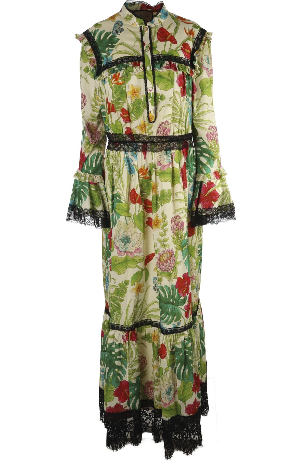 GUCCI MULTI COTTON MAXI DRESS IT 46 UK 14