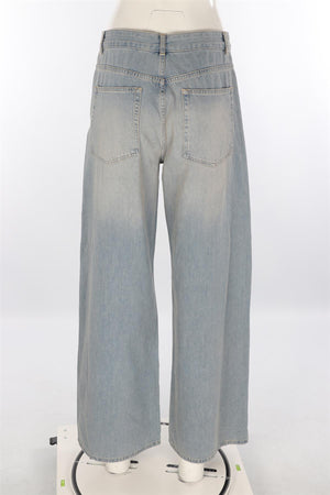 ME+EM BLUE DENIM LOW RISE WIDE LEG JEANS W28 UK 10