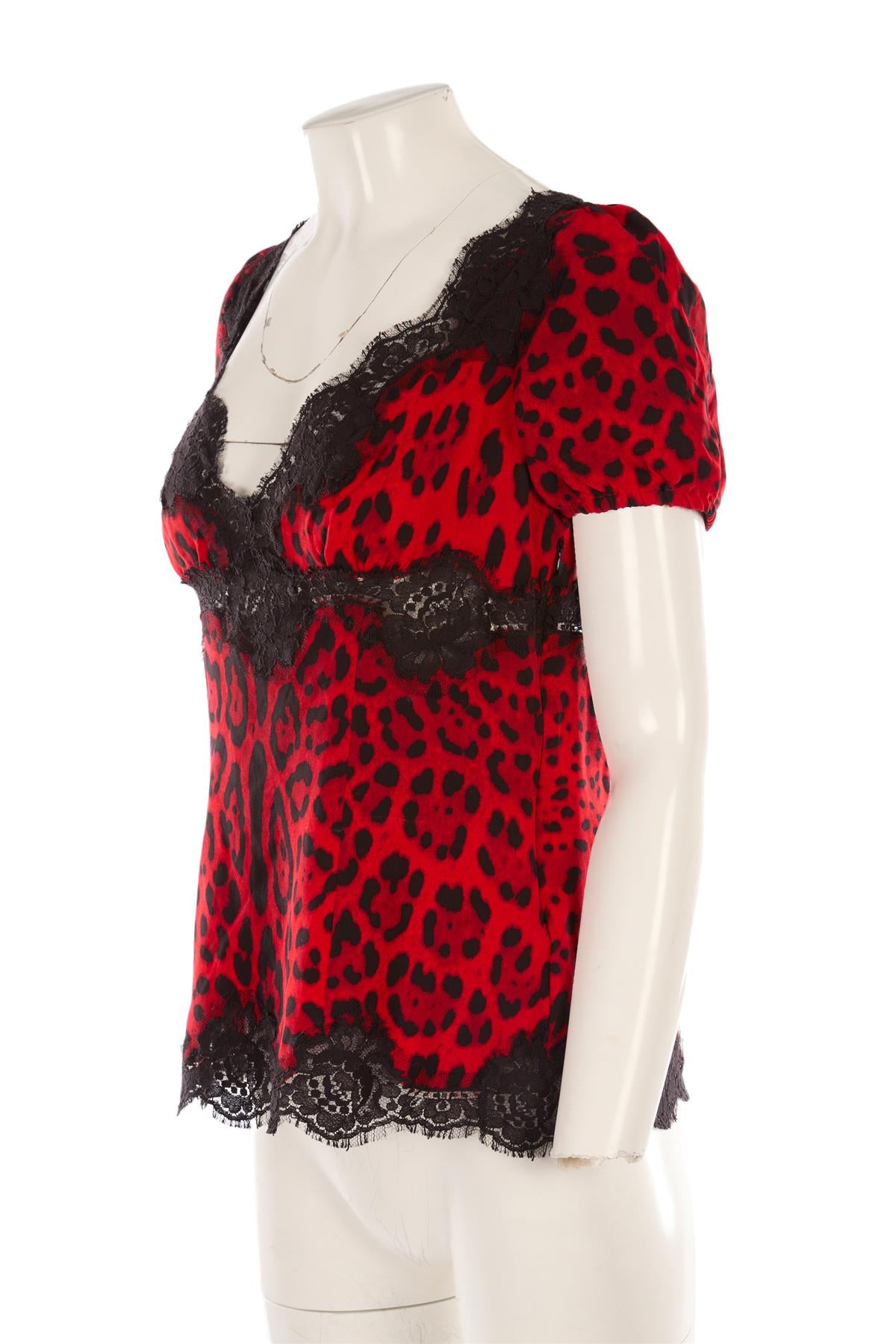 DOLCE & GABBANA RED SILK TOP IT 48