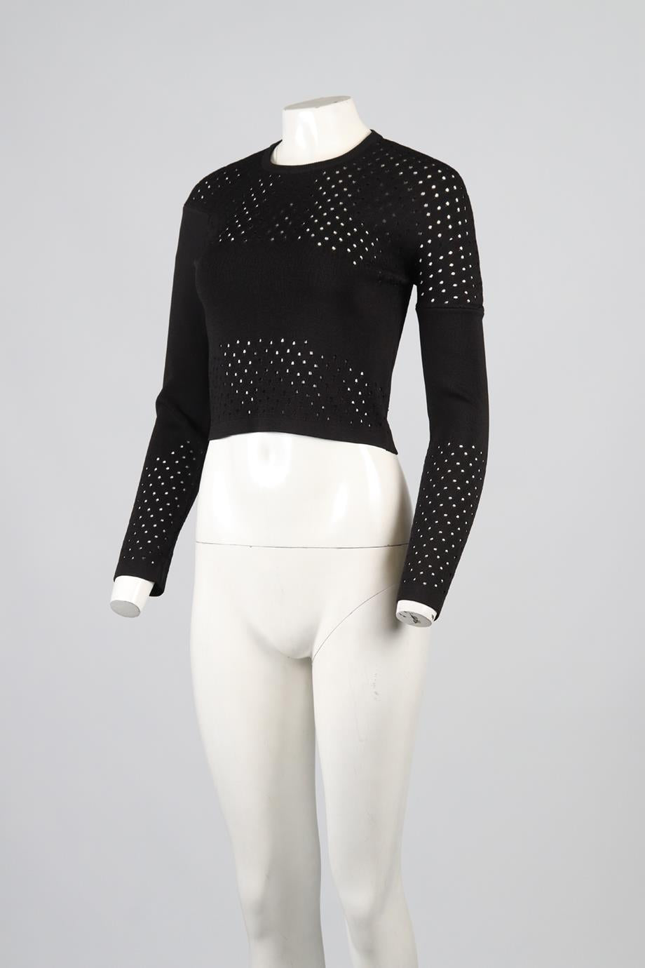 MUGLER CROPPED KNIT TOP MEDIUM