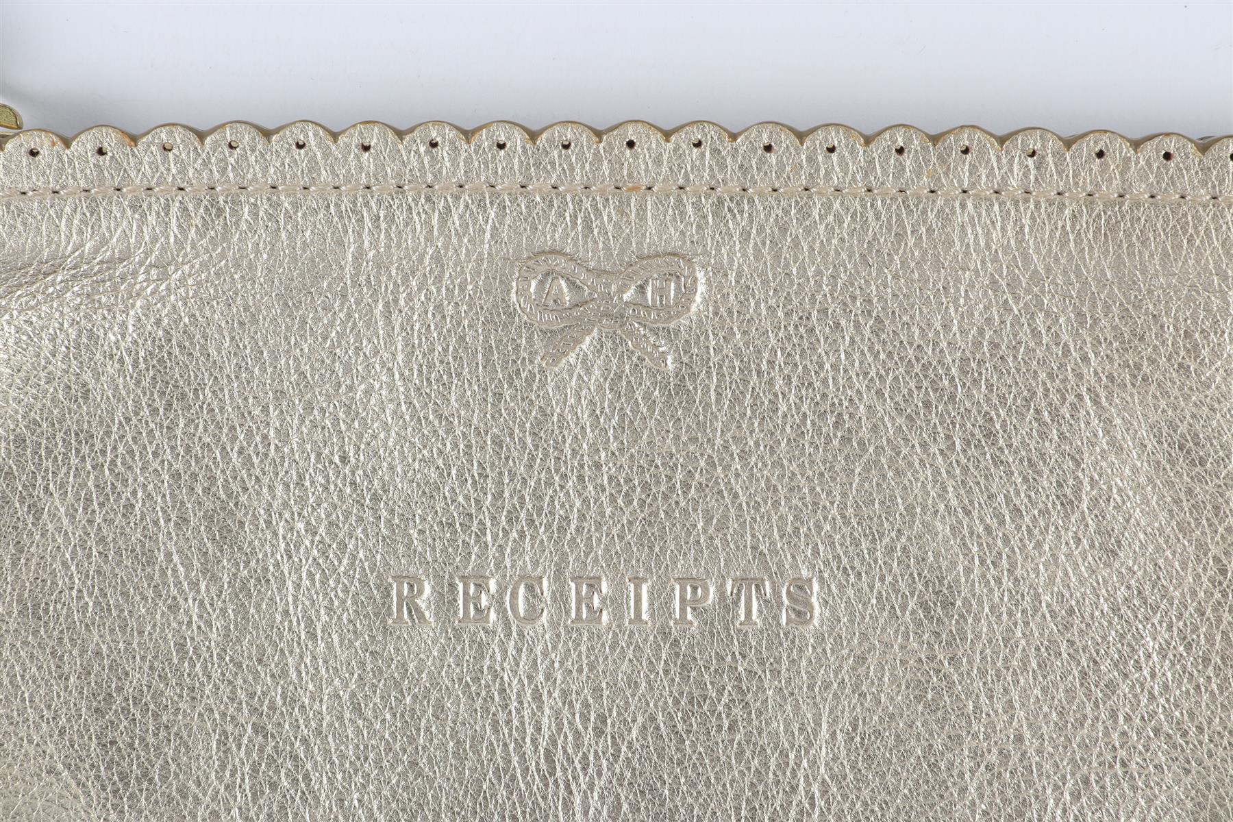 ANYA HINDMARCH GOLD SMALL LEATHER POUCH