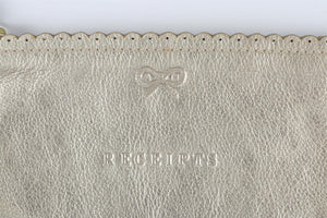 ANYA HINDMARCH GOLD SMALL LEATHER POUCH