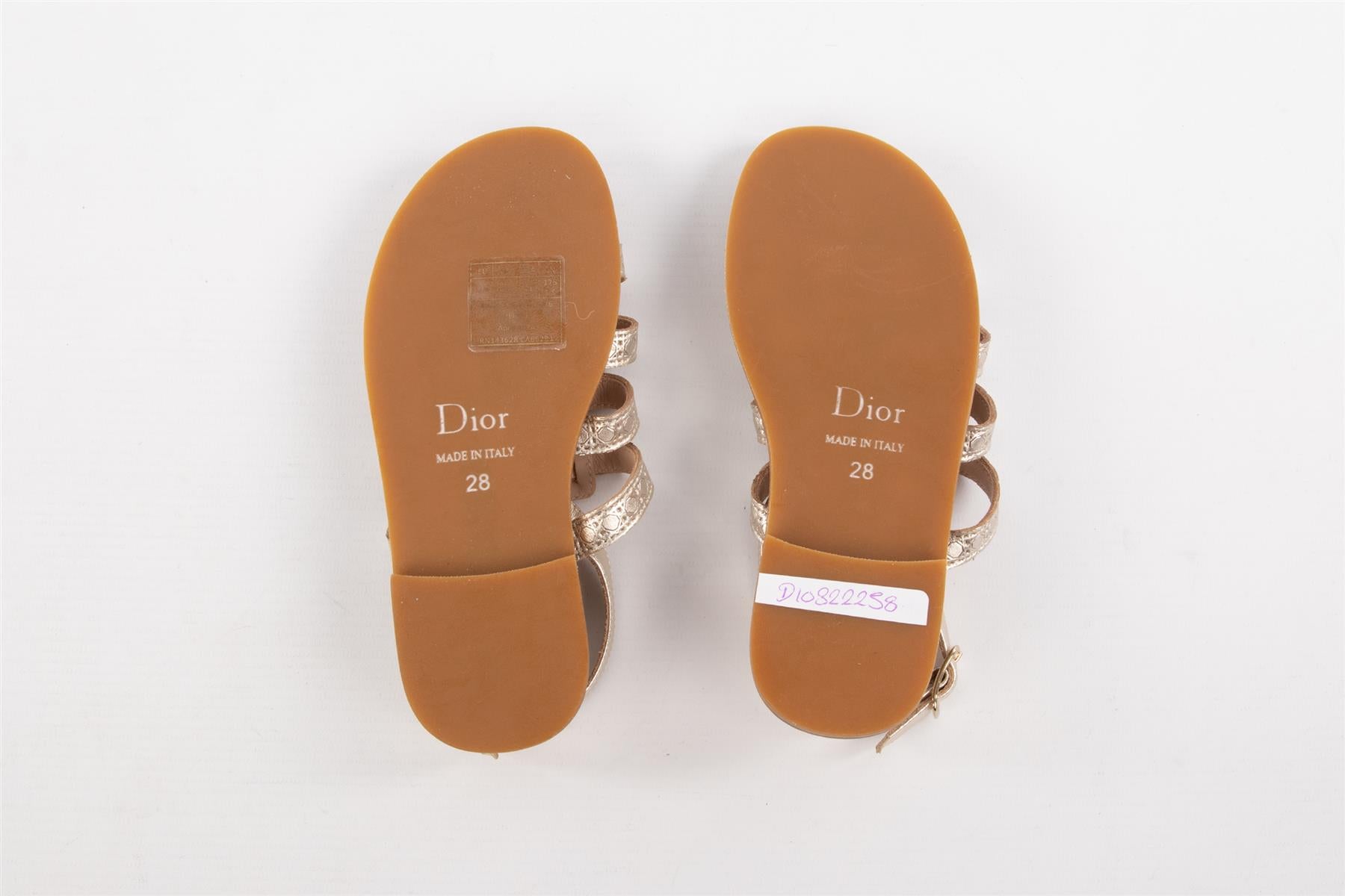 CHRISTIAN DIOR GOLD KIDS GIRLS SANDALS EU 28 UK 9.5 US 10.5