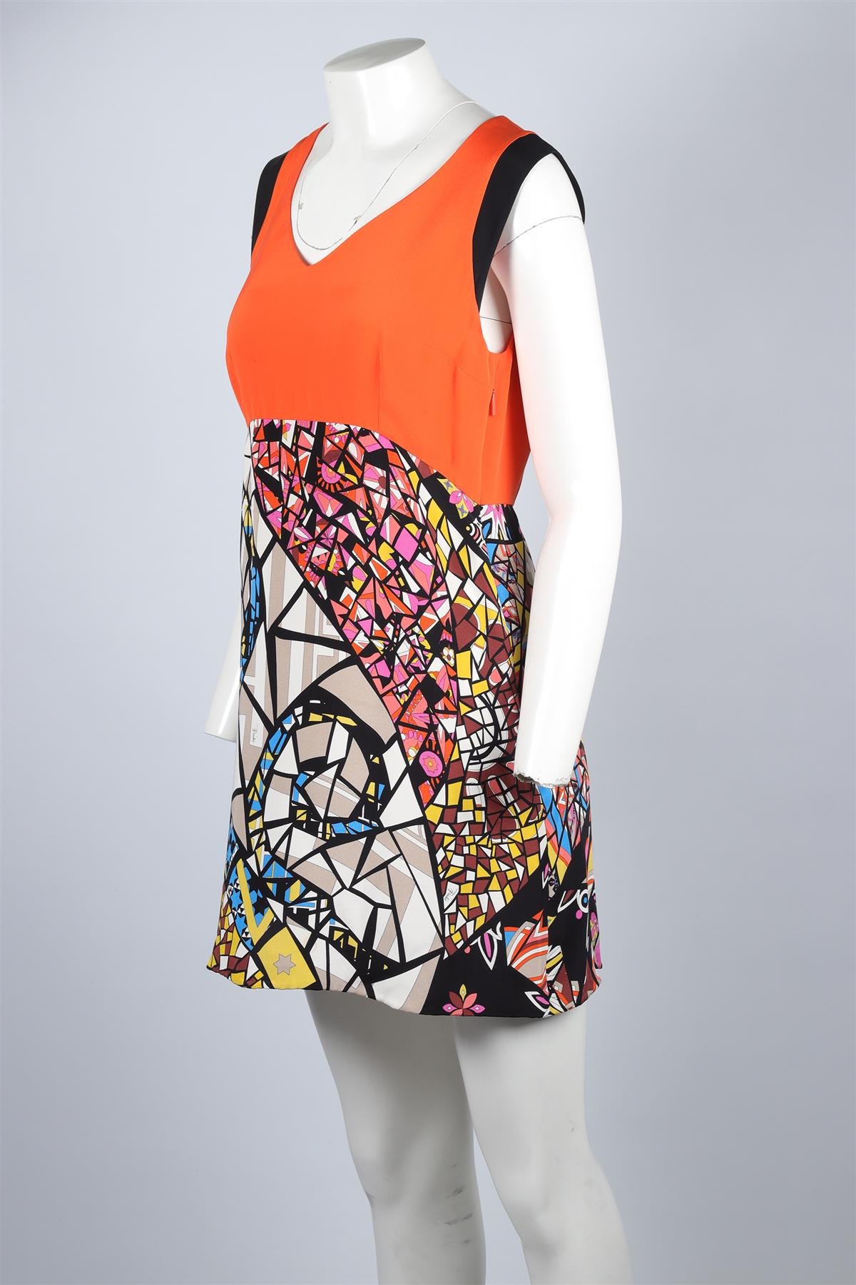 EMILLO PUCCI ORANGE SILK MINI DRESS MEDIUM