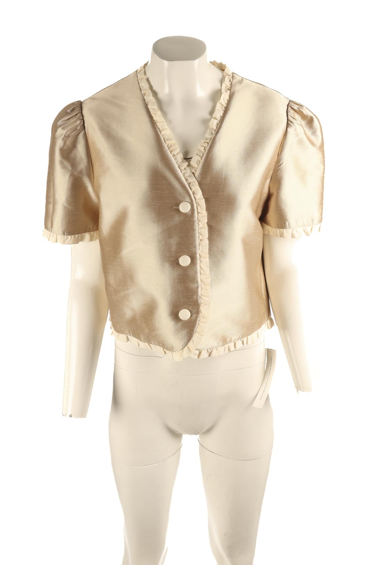 REFORMATION GOLD WOVEN TOP LARGE