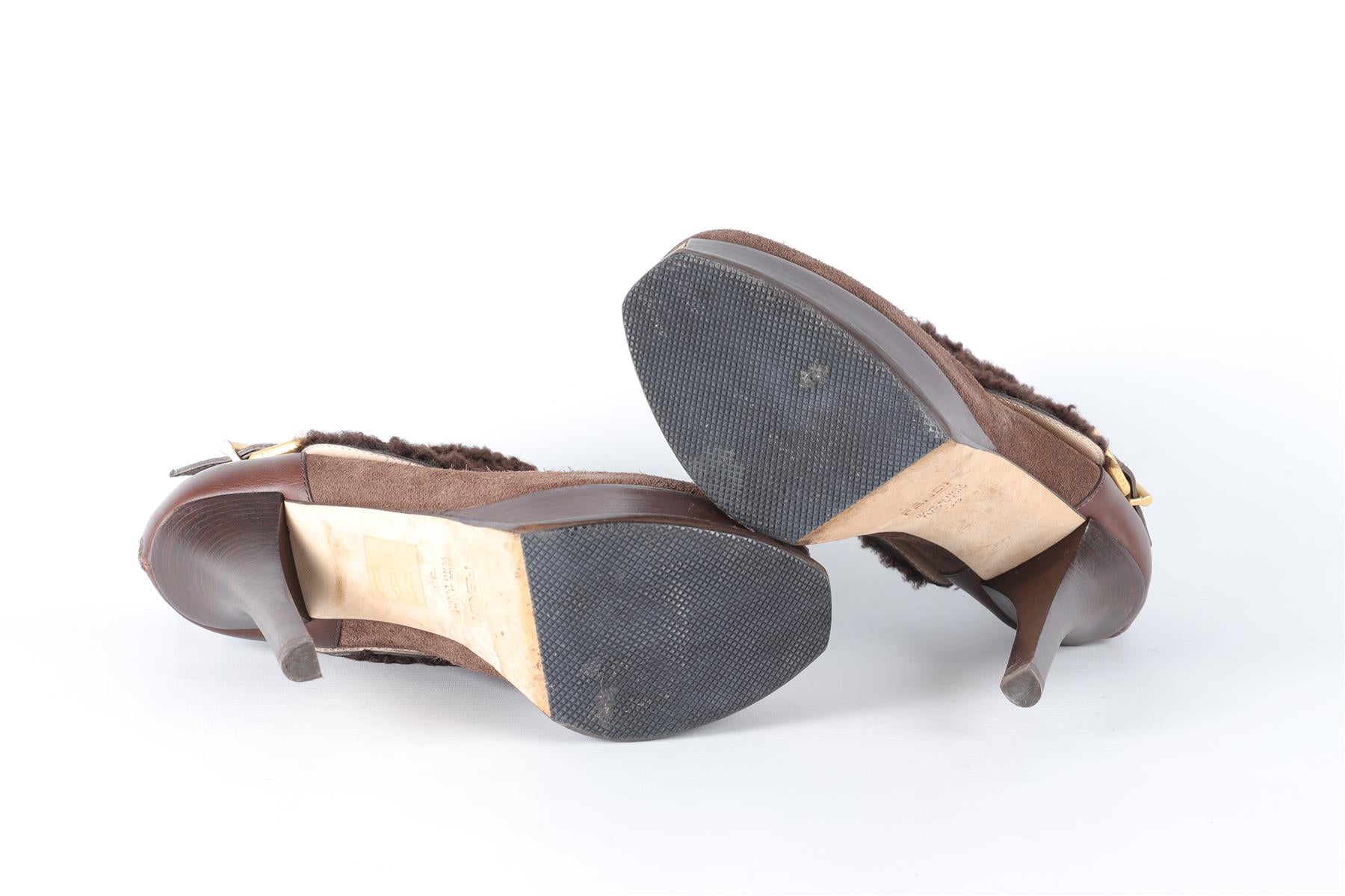 FENDI BROWN SUEDE ANKLE BOOTS EU 38 UK 5 US 8